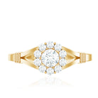 Rosec Jewels-Natural Diamond Halo Engagement Ring with Split Shank