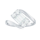 1 Ct Moissanite Illusion Engagement Ring with Bypass Shank Moissanite - ( D-VS1 ) - Color and Clarity - Rosec Jewels