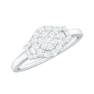 Real Diamond Engagement Ring with Halo Natural - ( HI-SI ) - Rosec Jewels
