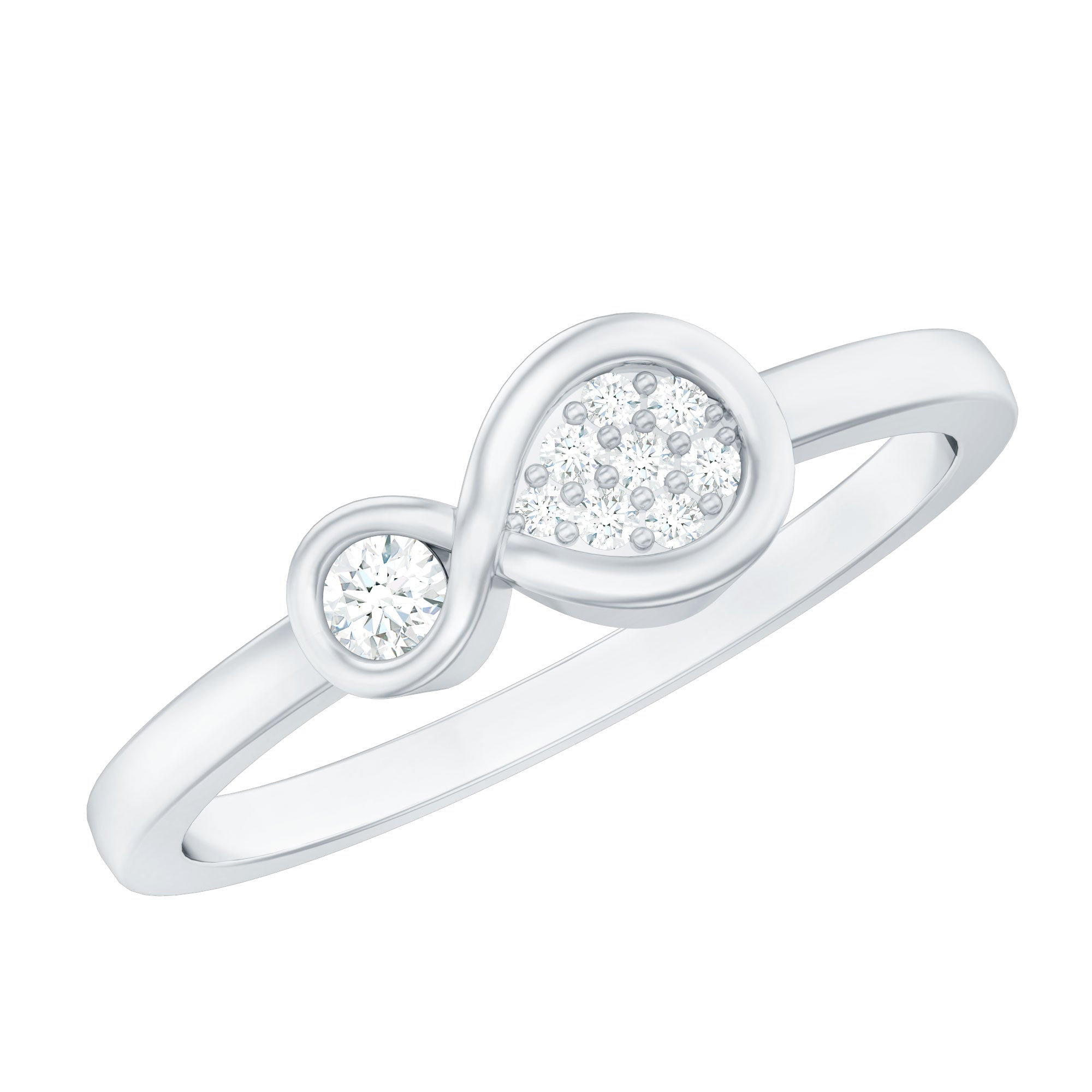 Rosec Jewels-Natural Diamond Infinity Promise Ring