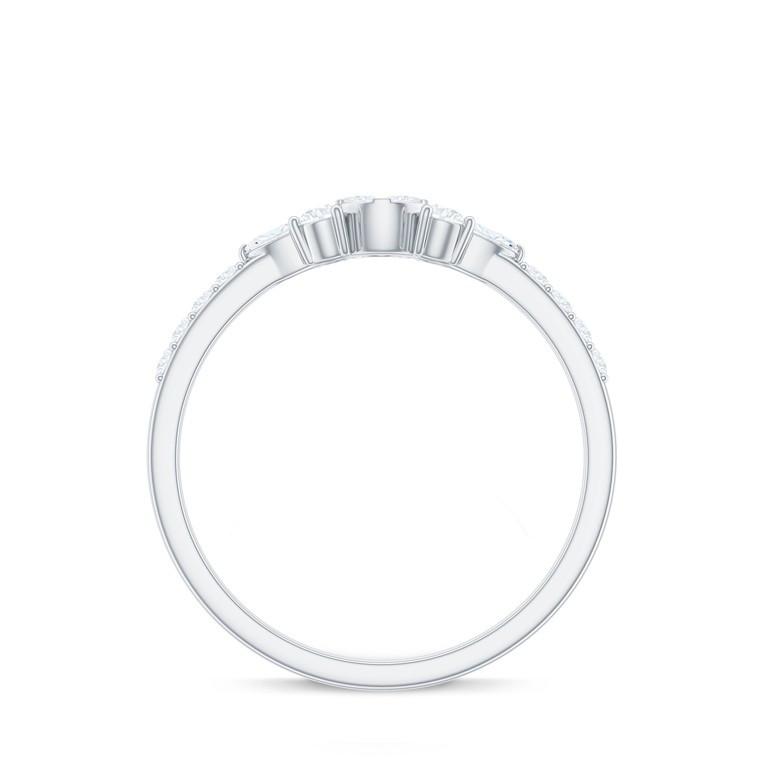 Certified Real Diamond Promise Ring Natural - ( HI-SI ) - Rosec Jewels