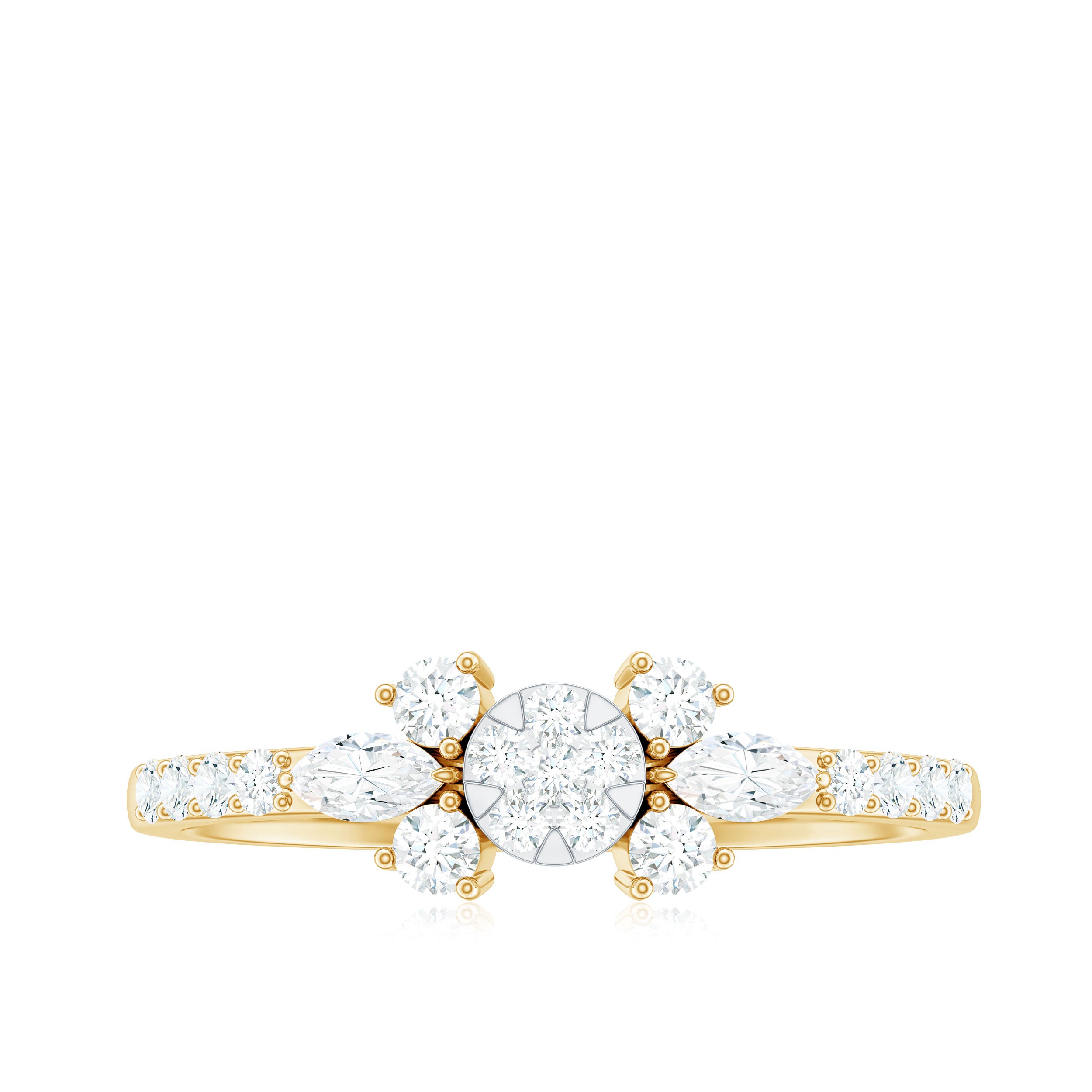 Certified Real Diamond Promise Ring Natural - ( HI-SI ) - Rosec Jewels