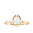 Natural Pear Shaped Diamond Cluster Engagement Ring Natural - ( HI-SI ) - Rosec Jewels
