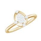 Natural Pear Shaped Diamond Cluster Engagement Ring Natural - ( HI-SI ) - Rosec Jewels