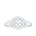 Natural Diamond Flower Engagement Ring in Illusion Set Natural - ( HI-SI ) - Rosec Jewels