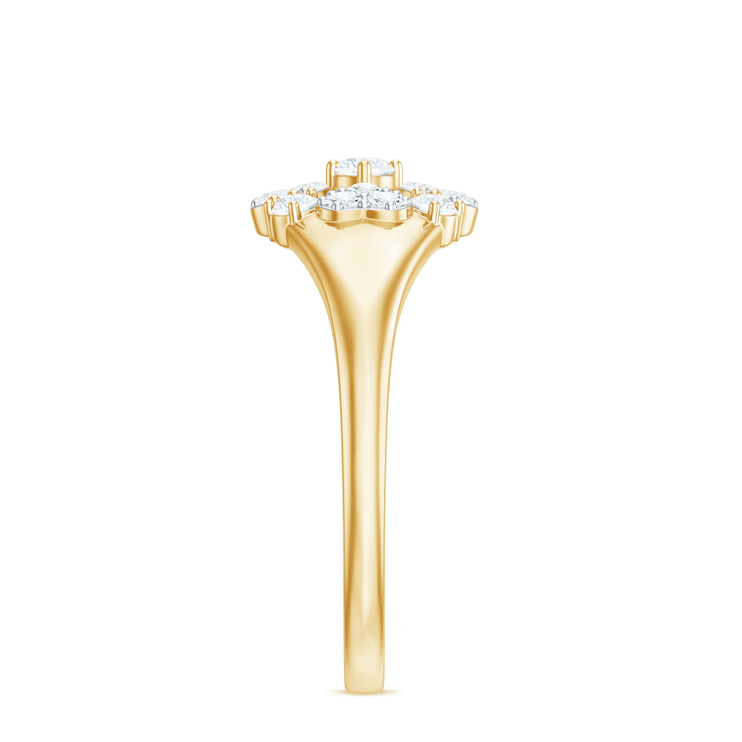 Natural Diamond Flower Engagement Ring in Illusion Set Natural - ( HI-SI ) - Rosec Jewels