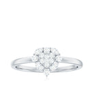 Minimal Diamond Heart Promise Ring for Valentines Day Natural - ( HI-SI ) - Rosec Jewels