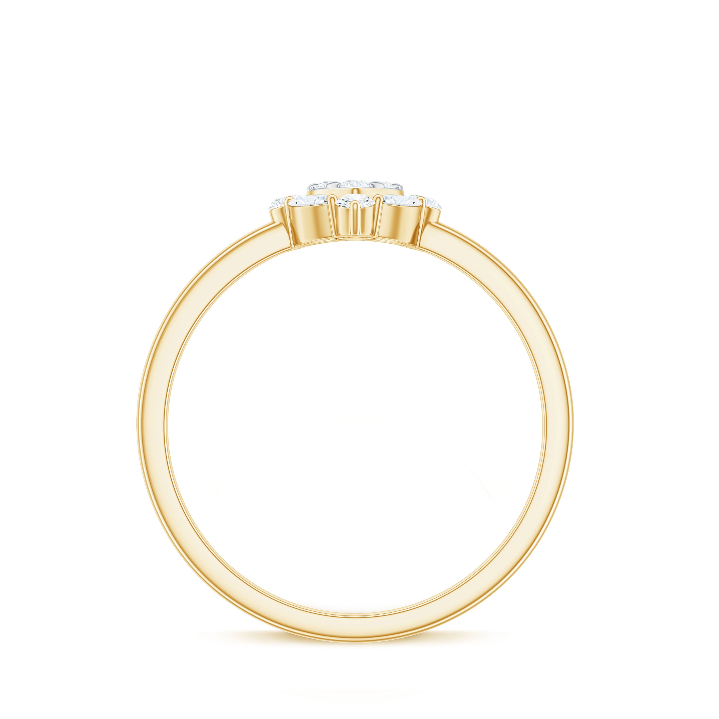 Minimal Diamond Heart Promise Ring for Valentines Day Natural - ( HI-SI ) - Rosec Jewels