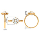 Certified Real Diamond Flower Engagement Ring Natural - ( HI-SI ) - Rosec Jewels