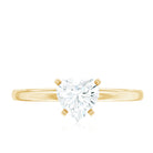 1 CT Heart Shape Certified Moissanite Engagement Ring D-VS1 - Rosec Jewels