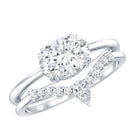 Certified 6X8 MM Oval Lab Grown Diamond Engagement Ring With Enhancer Lab - ( EF-VS ) - Rosec Jewels