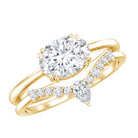Certified 6X8 MM Oval Lab Grown Diamond Engagement Ring With Enhancer Lab - ( EF-VS ) - Rosec Jewels