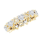 Certified Lab Grown Diamond Heart Wedding Band Lab - ( EF-VS ) - Rosec Jewels