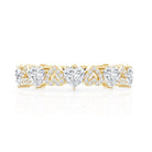 Certified Lab Grown Diamond Heart Wedding Band Lab - ( EF-VS ) - Rosec Jewels