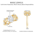 6X8mm Oval Lab Grown Diamond Flower Engagement Ring Lab - ( EF-VS ) - Rosec Jewels