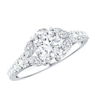 Certified 6X8MM Oval Lab Grown Diamond Engagement Ring With Side Stones Lab - ( EF-VS ) - Rosec Jewels