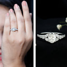 Certified 6X8MM Oval Lab Grown Diamond Engagement Ring With Side Stones Lab - ( EF-VS ) - Rosec Jewels