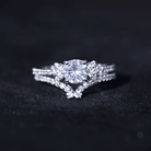 Certified 6 MM Cushion Lab Grown Diamond Engagement Ring with Wedding Band Lab - ( EF-VS ) - Rosec Jewels