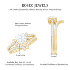 Certified 6 MM Cushion Lab Grown Diamond Engagement Ring with Wedding Band Lab - ( EF-VS ) - Rosec Jewels