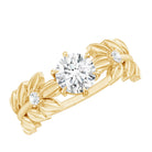 6 MM Lab Grown Diamond Nature Inspired Engagement Ring Lab - ( EF-VS ) - Rosec Jewels