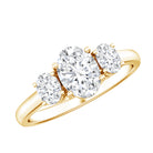 Certified Lab Grown Diamond 3 Stone Engagement Ring For Women Lab - ( EF-VS ) - Rosec Jewels