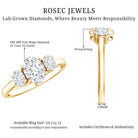 Certified Lab Grown Diamond 3 Stone Engagement Ring For Women Lab - ( EF-VS ) - Rosec Jewels