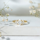 Certified Lab Grown Diamond 3 Stone Engagement Ring For Women Lab - ( EF-VS ) - Rosec Jewels