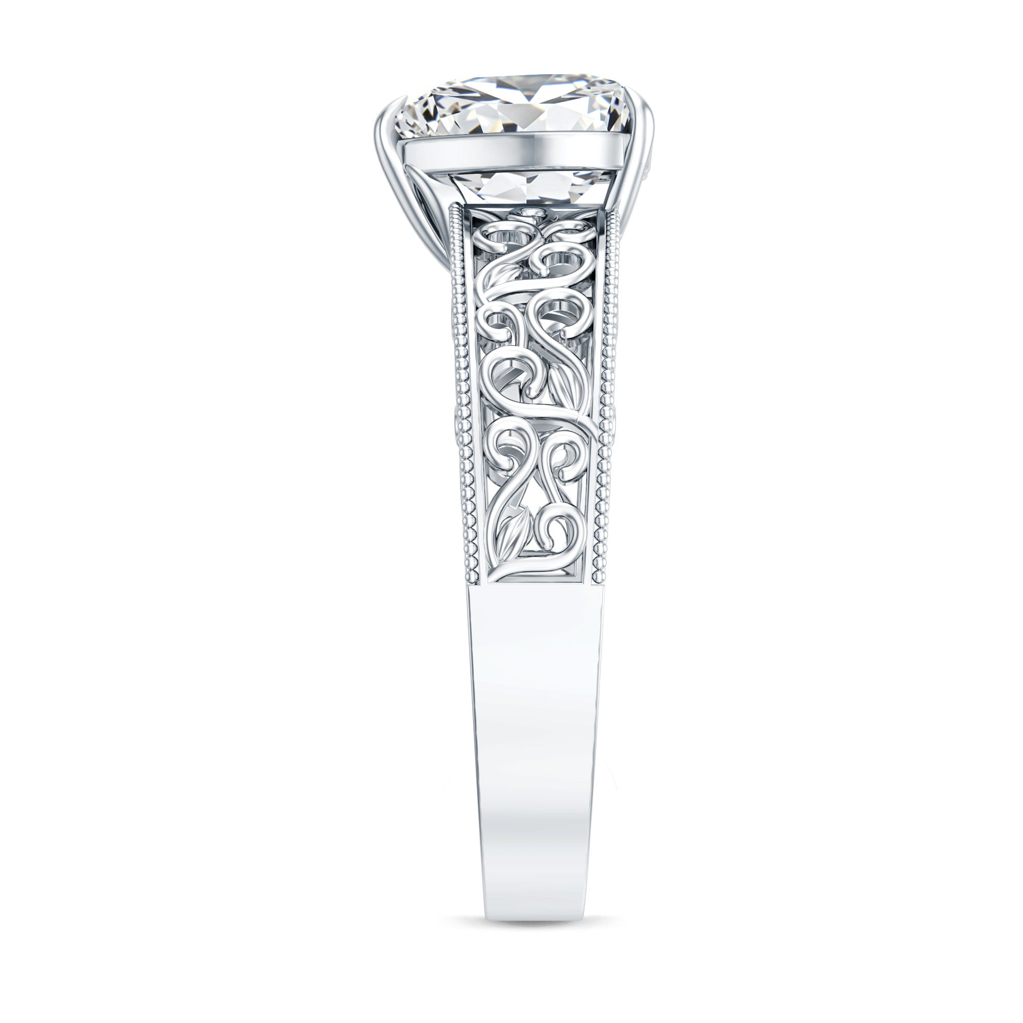 2 Carat Lab Grown Diamond Heart Engagement Ring Lab - ( EF-VS ) - Rosec Jewels