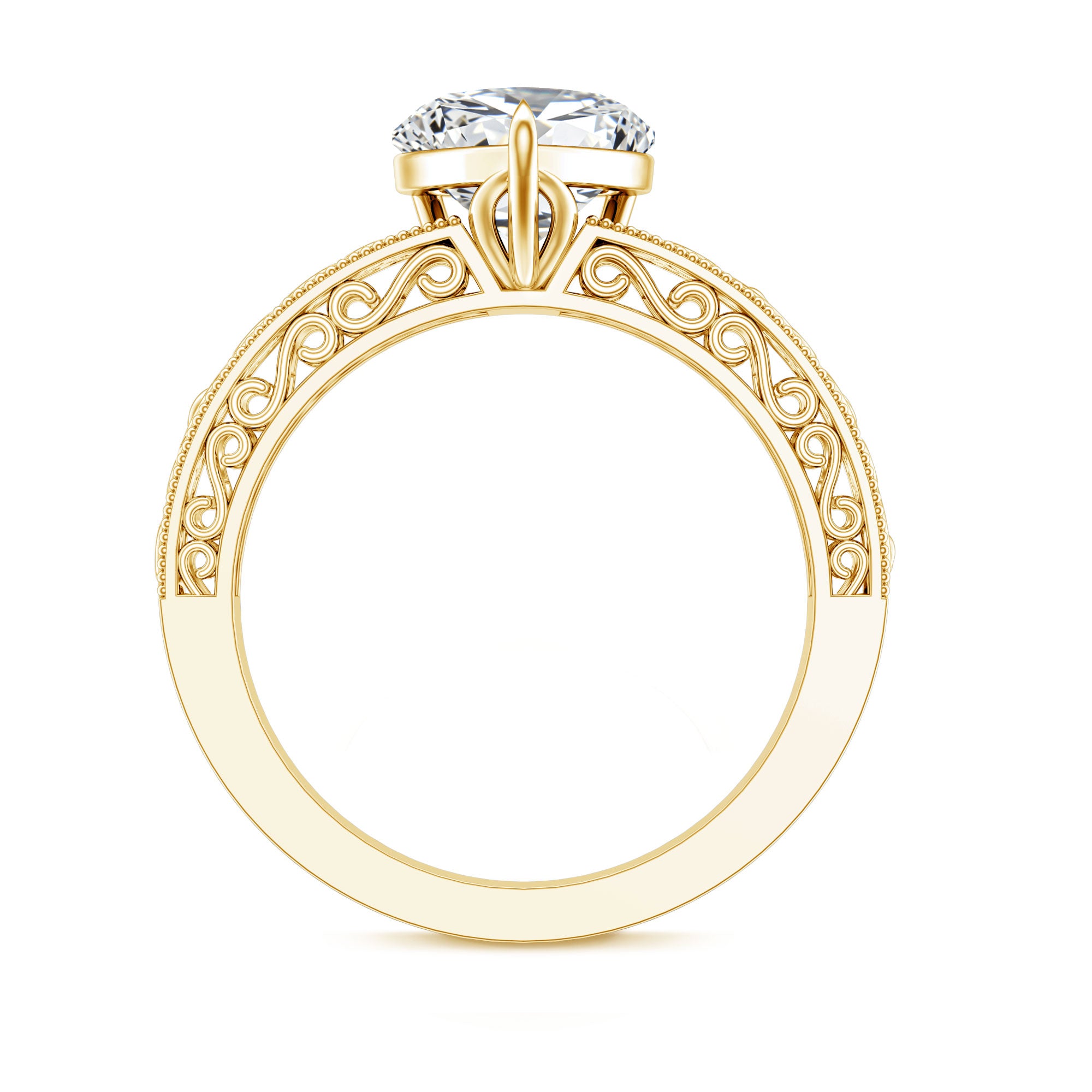 2 Carat Lab Grown Diamond Heart Engagement Ring Lab - ( EF-VS ) - Rosec Jewels