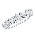 Certified Lab Heart Shaped Diamond Half Eternity Ring Lab - ( EF-VS ) - Rosec Jewels