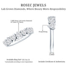 Certified Lab Heart Shaped Diamond Half Eternity Ring Lab - ( EF-VS ) - Rosec Jewels