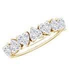 Certified Lab Heart Shaped Diamond Half Eternity Ring Lab - ( EF-VS ) - Rosec Jewels