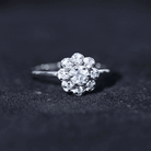 Certified Lab Grown Diamond Flower Promise Ring For Women Lab - ( EF-VS ) - Rosec Jewels