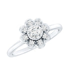 Certified Lab Grown Diamond Flower Promise Ring For Women Lab - ( EF-VS ) - Rosec Jewels