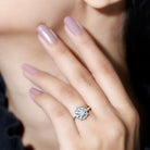 Certified Lab Grown Diamond Flower Promise Ring For Women Lab - ( EF-VS ) - Rosec Jewels