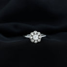 Certified Lab Grown Diamond Flower Promise Ring For Women Lab - ( EF-VS ) - Rosec Jewels