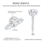 Certified Bezel Set Lab Grown Diamond Engagement Ring With Side Stones Lab - ( EF-VS ) - Rosec Jewels