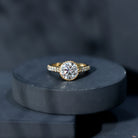 Certified Bezel Set Lab Grown Diamond Engagement Ring With Side Stones Lab - ( EF-VS ) - Rosec Jewels