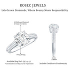 Certified Lab Grown Diamond 8 MM Simple Engagement Ring With Side Stones Lab - ( EF-VS ) - Rosec Jewels
