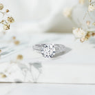 Certified Lab Grown Diamond 8 MM Simple Engagement Ring With Side Stones Lab - ( EF-VS ) - Rosec Jewels