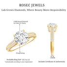 Certified Lab Grown Diamond 8 MM Simple Engagement Ring With Side Stones Lab - ( EF-VS ) - Rosec Jewels