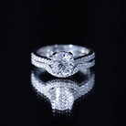 Lab Grown Diamond 8 MM Round Engagement Ring With Ring Guard Lab - ( EF-VS ) - Rosec Jewels