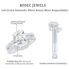 Lab Grown Diamond 8 MM Round Engagement Ring With Ring Guard Lab - ( EF-VS ) - Rosec Jewels