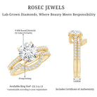 Lab Grown Diamond 8 MM Round Engagement Ring With Ring Guard Lab - ( EF-VS ) - Rosec Jewels
