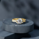 Lab Grown Diamond 8 MM Round Engagement Ring With Ring Guard Lab - ( EF-VS ) - Rosec Jewels