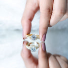 Lab Grown Diamond 8 MM Round Engagement Ring With Ring Guard Lab - ( EF-VS ) - Rosec Jewels