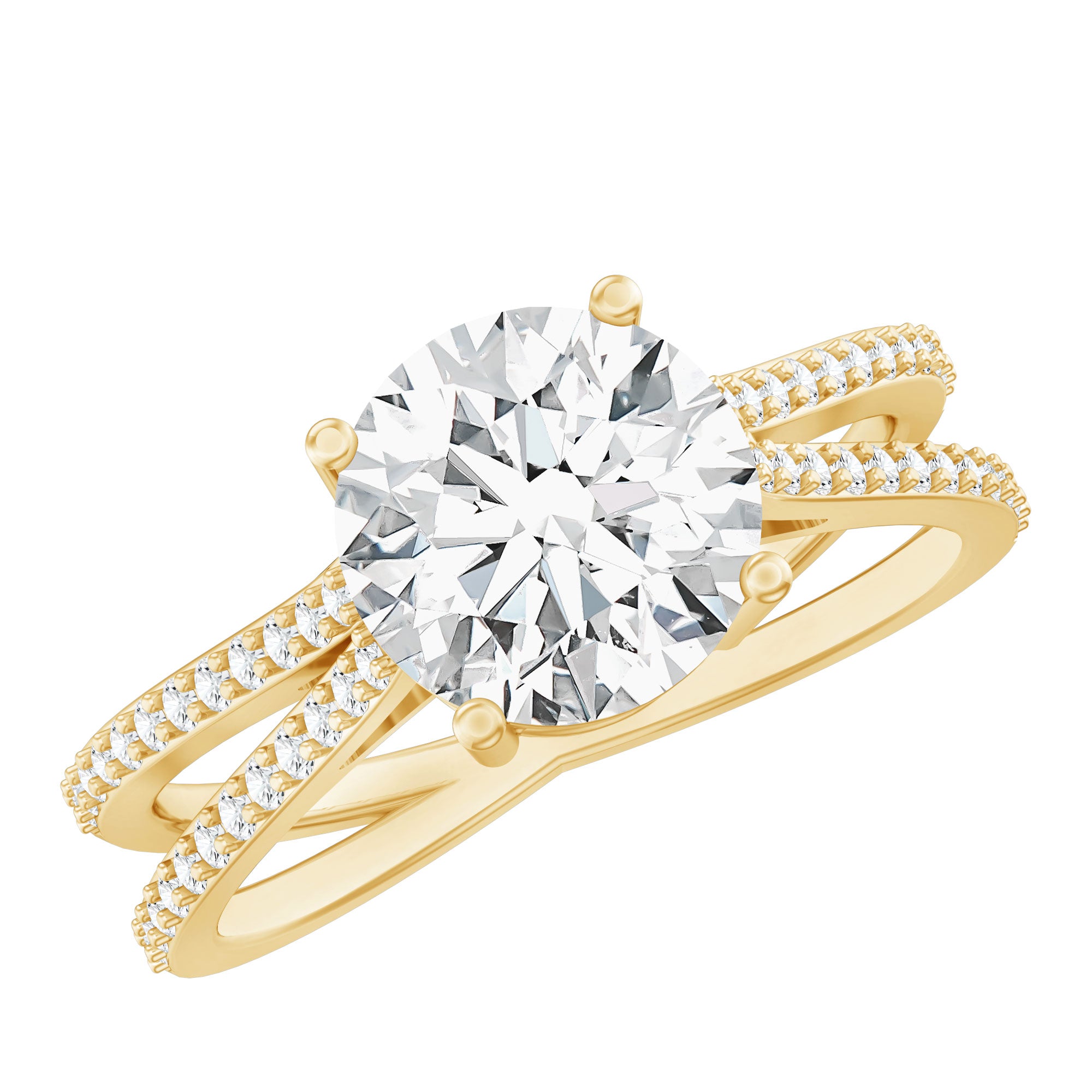 Rosec Jewels-Certified 8 mm Lab Grown Diamond Split Shank Engagement Ring