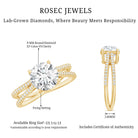 Rosec Jewels-Certified 8 mm Lab Grown Diamond Split Shank Engagement Ring