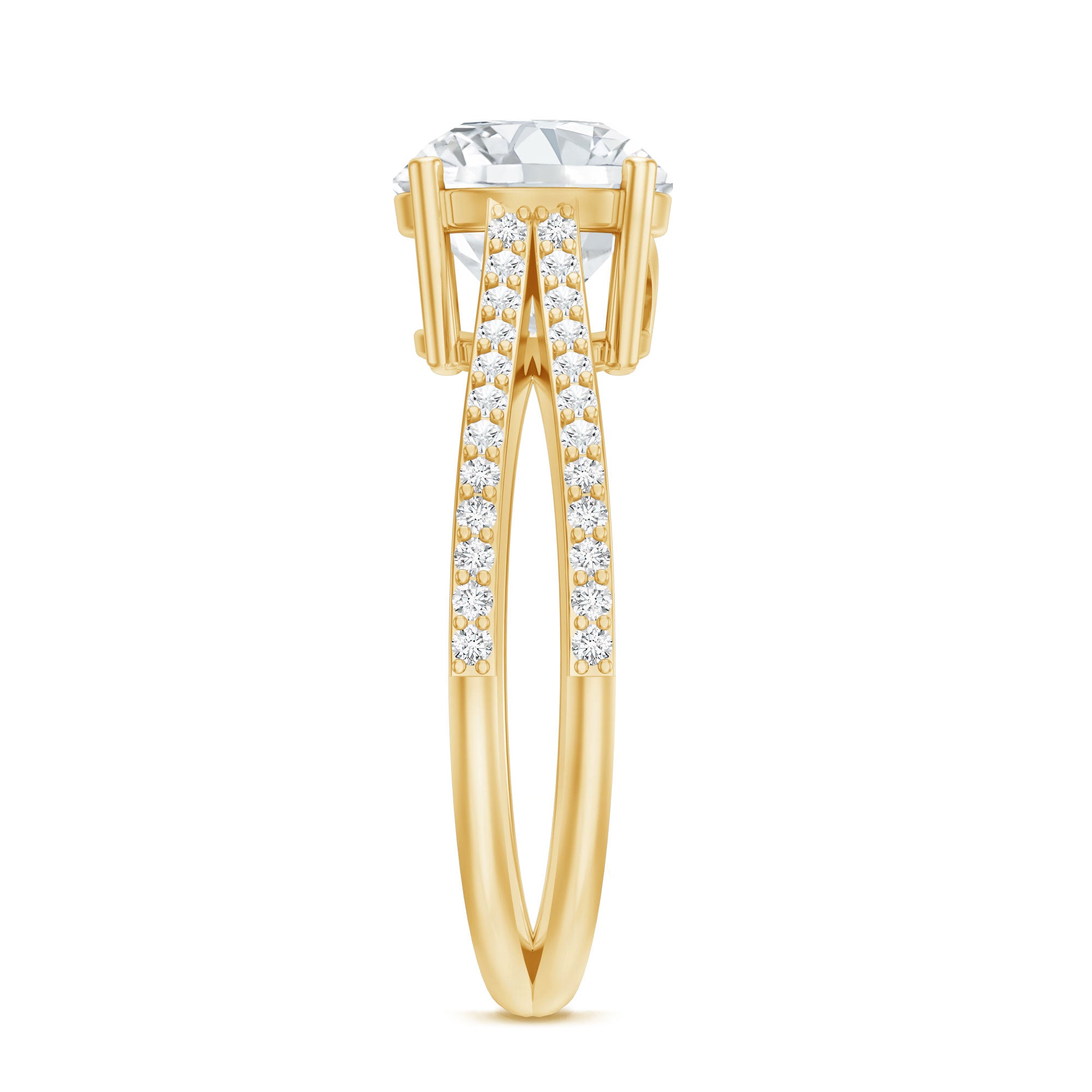 Rosec Jewels-Certified 8 mm Lab Grown Diamond Split Shank Engagement Ring
