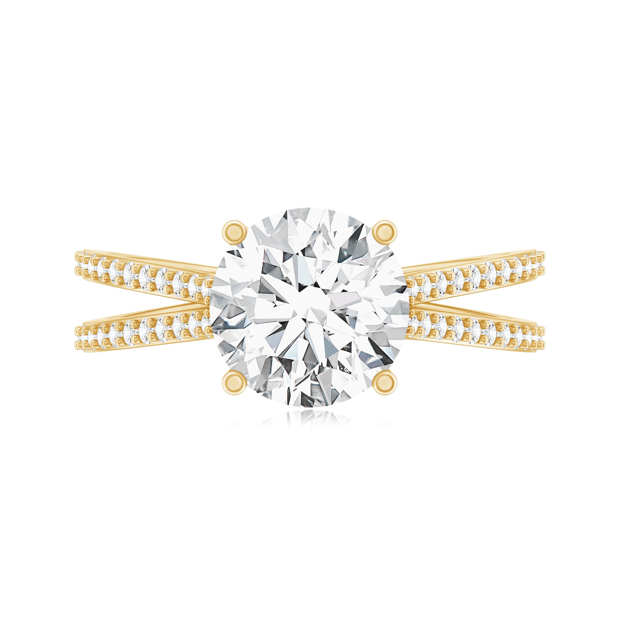 Rosec Jewels-Certified 8 mm Lab Grown Diamond Split Shank Engagement Ring